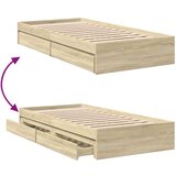 vidaXL Posteljni okvir s predali sonoma hrast 90x190 cm inženirski les | Shoptok.si