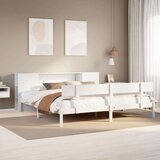 vidaXL Knjižna postelja brez vzmetnice bela 180x200 cm trdna borovina | Shoptok.si