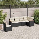 6-dijelni set vrtnih sofa s jastucima crni od poliratana | shoptok.hr