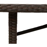  Vrtni stol sa staklenom pločom smeđi 240x90x75 cm od poliratana | Eponuda.com