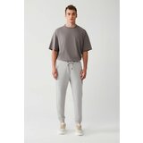 Avva Men's Gray Breathable Standard Fit Regular Fit Jogger Tracksuit with Tie Waist Elastic Legs Cotton cene