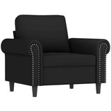 vidaXL Fotelj s stolčkom za noge črn 60 cm žamet, (20910258) | Shoptok.si