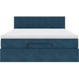  Ottoman krevet s madracem i LED diodama tamnoplavi 140x200 cm baršun | Shoptok.si