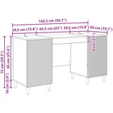  Stol s policom Crna 142,5 x 50 x 75 cm Konstruirano drvo | shoptok.hr