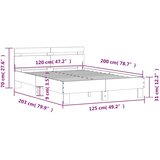  Okvir kreveta s uzglavljem siva boja betona 120x200 cm drveni | shoptok.hr