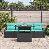  Vrtni set za objed 5 kom. 4-Broj sjedala Crna i Plavozelena | shoptok.hr