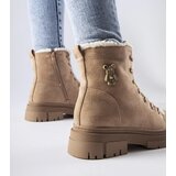 Gemre Pompei insulated beige ankle boots made of eco-suede | Shoptok.si