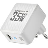 Techsuit Omrežni polnilnik – GaN, USB, Tip - C, Hitro polnjenje, PD35W – Bela | Shoptok.si