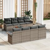 vidaXL 9-delni set vrtnih kavčev z blazinami siva poli ratan akacija | Shoptok.si