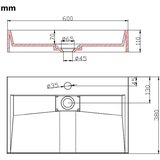 Umivaonik od lijevanih minerala/mramora 60 x 38 x 11 cm bijeli | shoptok.hr