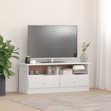vidaXL TV omarica s predali ALTA bela 100x35x41 cm trdna borovina Cene