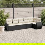 vidaXL 6-dijelni set vrtnih sofa s jastucima crni od poliratana | shoptok.hr