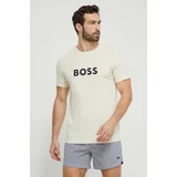 Boss Bombažna kratka majica moški, bela barva