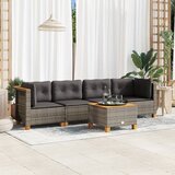 Maison Chic Seti vrtnega pohištva - Vrtna garnitura - Vrtni pohištvo set 5-delna z blazinami siv poli ratan, (21819574) | Shoptok.si
