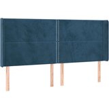  Uzglavlje tamnoplavo 183 x 16 x 118/128 cm od tkanine | shoptok.hr