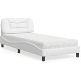 vidaXL Postelja z vzmetnico bela 90x190 cm umetno usnje Cene