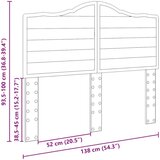  Uzglavlje s uzglavljem Dimljeni hrast 135 cm Konstruirano drvo | shoptok.hr