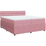 vidaXL Krevet s oprugama i madracem ružičasti 200x200 cm baršunasti | shoptok.hr