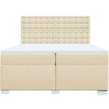 vidaXL Krevet s oprugama i madracem krem 200 x 200 cm od tkanine | shoptok.hr