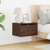  Zidni noćni ormarići s LED svjetlima 2 kom smeđa boja hrasta | Shoptok.si