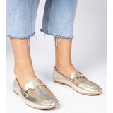Gemre Golden elegant loafers with a golden ornament and rhinestones Kalisa | Shoptok.si