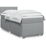 vidaXL Okvir kreveta s oprugama i madrac svjetlosivi 90x200cm tkanina | shoptok.hr
