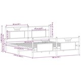 Metalni Kovinski posteljni okvir brez vzmetnice rjavi hrast 183x213 cm, (21829700) | Shoptok.si