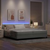  LED Box Spring Krevet Svijetlo siva 200 x 200 cm Baršun | shoptok.hr