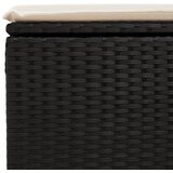  Vrtni tabure s jastukom crni 55 x 55 x 37 cm od poliratana | Eponuda.com