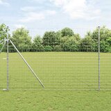 vidaXL evropska ograja z 7 stebri 1.5x10 m cinkano jeklo | Shoptok.si