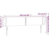  Uzglavlje s ušima plavo 203x23x78/88 cm od tkanine | shoptok.hr