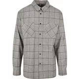 Urban Classics Plus Size Long Oversized Checked Greyish Shirt grey/black