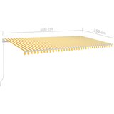 Tenda na ručno uvlačenje s LED svjetlima 600x350 cm žuto-bijela | shoptok.hr