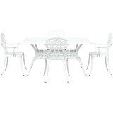  Set od 3 Bijela Liveni aluminij Velik Izdržljivo Vrtni stol | shoptok.hr