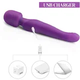 Tracy's Dog Wand - vodootporan, punjiv, pulsirajući vibrator za masažu (ljubičasti)