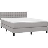  box spring s madracem LED svjetlosivi 140x200 cm tkanina | shoptok.hr