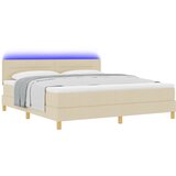vidaXL LED Box Spring Krevet s madracem Krema 180 x 200 cm tkanina | shoptok.hr