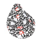 Kondela Vreča za sedenje, bel / črn / siv / rdeč vzorec, ELION | Shoptok.si