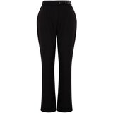 Trendyol Curve Black High Waist Weave Finike Plus Size Pants | shoptok.hr