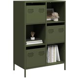 vidaXL Visoka komoda maslinastozeleni 68x39x103,5 cm od čelika Cijene