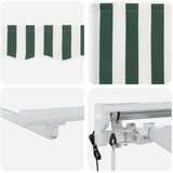  Električna retraktabilna tenda Zelena i bijela 5 x 3 m | shoptok.hr