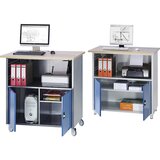 RAU Računalniška miza, s sredinsko predelno steno, antracitna kovinska / encijan modra RAL 5010 | Shoptok.si