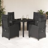vidaXL 5-dijelni vrtni blagovaonski set s jastucima od poliratana crni | shoptok.hr