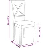 vidaXL Jedilni stoli z blazinami 2 kosa Brown Solid Wood Rubber | Shoptok.si