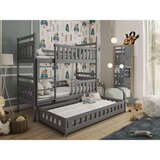 Molarem Home Drveni dječji krevet na kat Oliwia s tri kreveta - grafit - 160x80 cm - Bez madraca | shoptok.hr