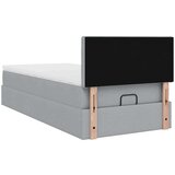 vidaXL Otomanski okvir kreveta s madraca svijetlosivi 90x190cm tkanine | shoptok.hr