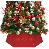 vidaXL Podloga za božićno drvce crvena Ø 68 x 25 cm | shoptok.hr