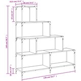  Regal za knjige s 4 razine boja hrasta 139x33,5x149 cm drveni | shoptok.hr