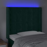  LED uzglavlje tamnozeleno 93x16x118/128 cm baršunasto | shoptok.hr