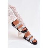 Boto Patterned Ladies Platform Slippers Blue Sorina | Shoptok.si